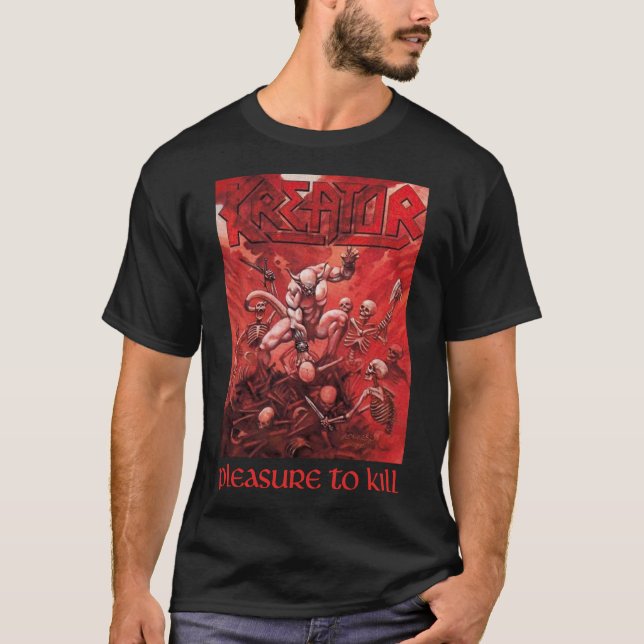 Camiseta Graphic Kreator Banda Music - Prazer em Matar Cla (Frente)