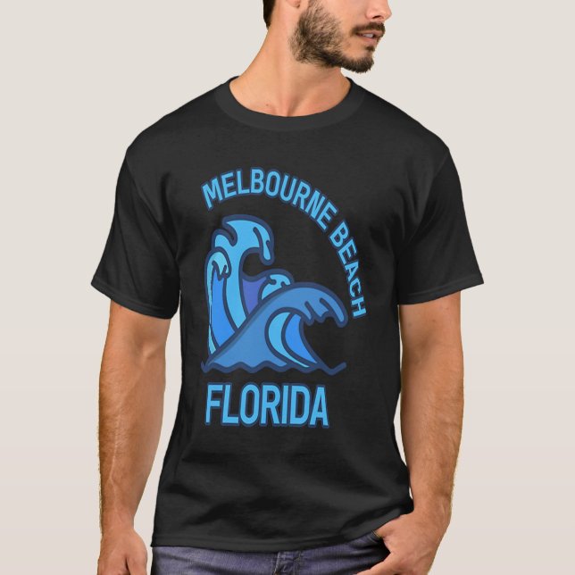 Camiseta Graphic Melbourne Beach Florida Pocket Wave Souven (Frente)