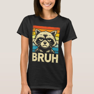Camiseta Graphic Meme Raccoon Bruh, Engraçada Para Meninas