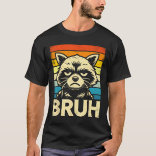 Camiseta Graphic Meme Raccoon Bruh, Engraçada Para Meninas