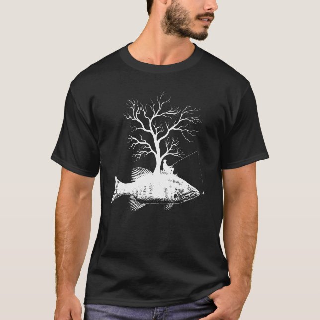 Camiseta Graphic Tree Fishing Rod  Fish Smallmouth Bass 1 (Frente)