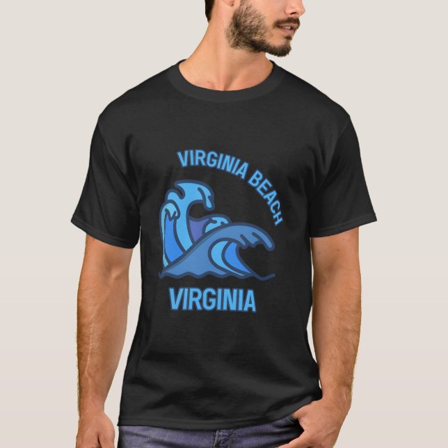 Camiseta Graphic Virginia Beach Pocket Wave Souven (Frente)
