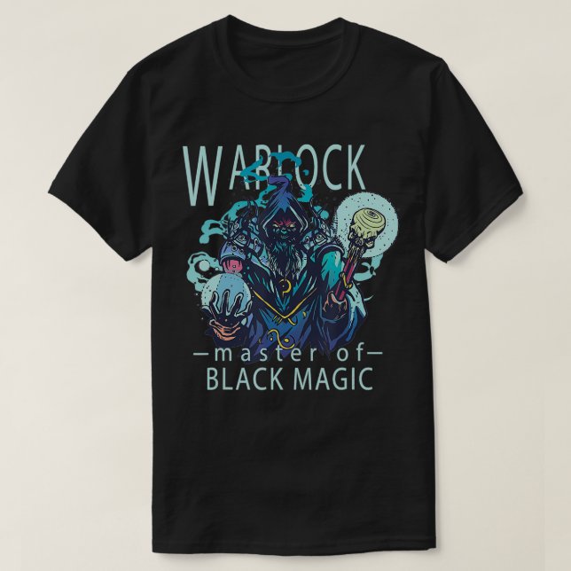 Camiseta Graphic Warlock Sorcerer Black Magic Spellcaster T (Frente do Design)