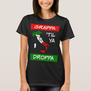 Camiseta Grappa Til Ya Droppa Tricolore Itália Mapa de Sin