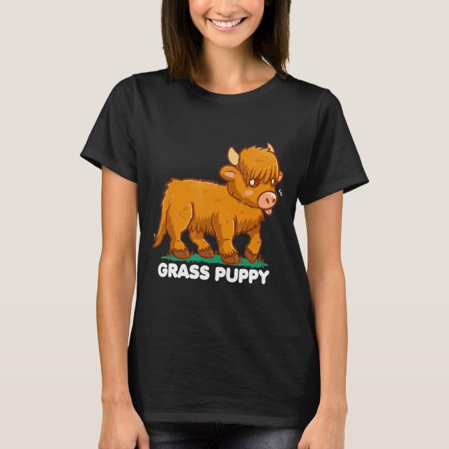 Camiseta Grass Puppy Alternativo Animal Name Scottish Highl (Frente)