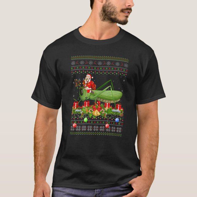 Camiseta Grasshopper  Ugly Santa Riding Grasshopper Christm (Frente)