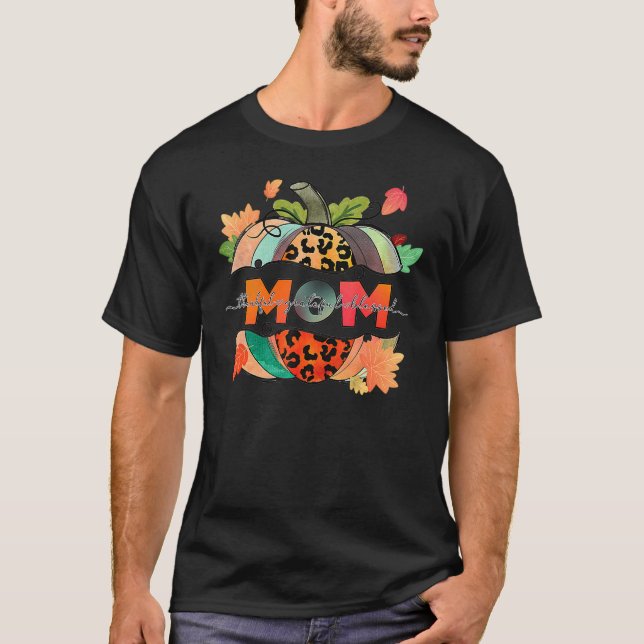 Camiseta Grata Agradeço a abençoada mãe de Leopard Pumpkin  (Frente)