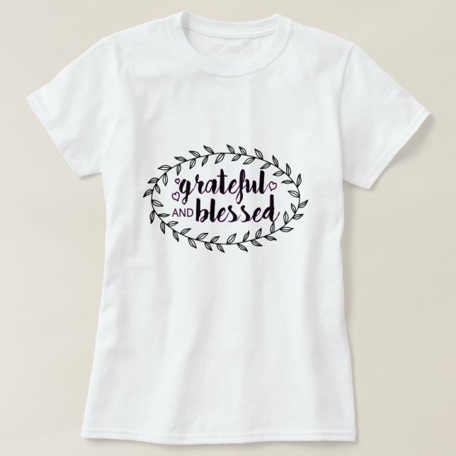 Camiseta Grateful e abençoado (Frente do Design)