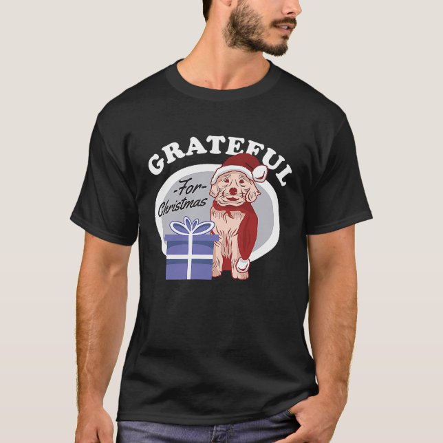 Camiseta Grateful for Christmas  Christmas Santa Rude Adult (Frente)