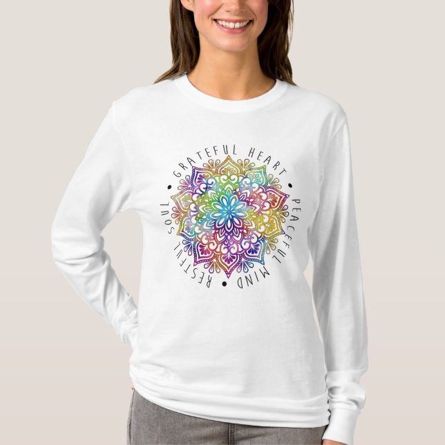 Camiseta Grateful Heart Peaceful Mind Restful Soul T-Shirt (Frente)