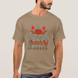 Camiseta Grateful thankful blessed pumpkin Funny Fall Desig