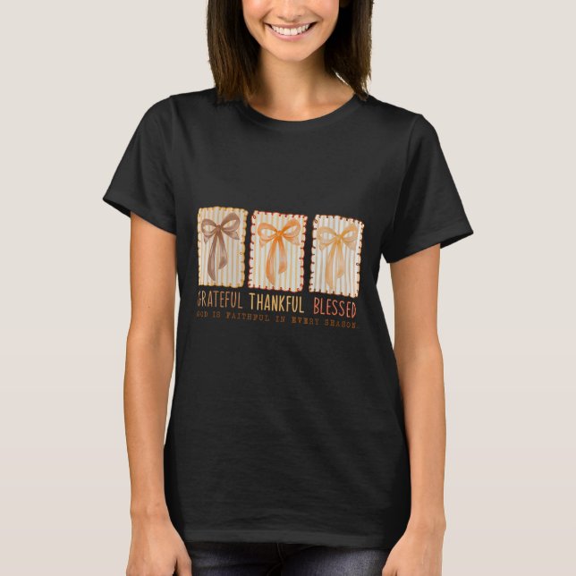 Camiseta Grateful Thankful Blessed Religious Christian  (Frente)