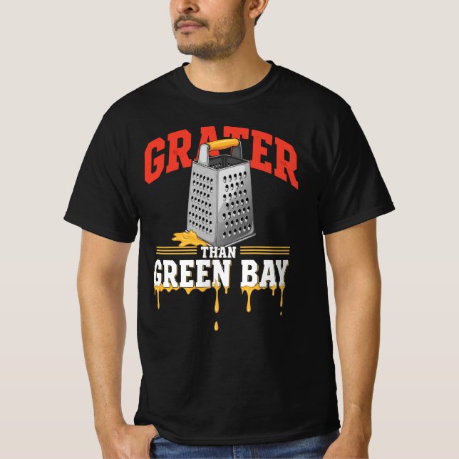 Camiseta Grater Than Green Bay Greater Cheese | Funny Grate (Frente)