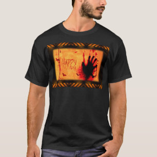 Camiseta Grático áspero do SlipperyJoe's Feliz Halloween ja