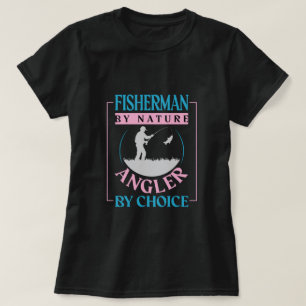 Camiseta Grático de Citação de Pescador Retrô para o Exteri