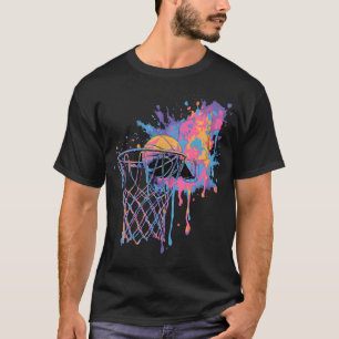 Camiseta Grático de Splash de Basquete Jogador de Basquete