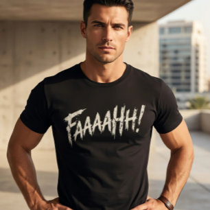 Camiseta Grático 'FAAAAHH!' preto básico angustiado
