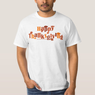 Camiseta Grático festivo e brilhante de Ação de Graças do S