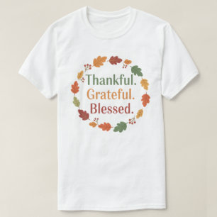 Camiseta Gratidão Abençoado Ação de Graças Minimalista