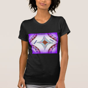 Camiseta "Gratidão Paz Amor Unir" Mandala Art Impressão