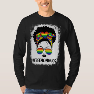 Camiseta Grátis Mãe Hugs Sangrou Mensagem Bun Lgbt Pride Ra
