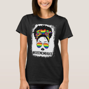 Camiseta Grátis Mãe Hugs Sangrou Mensagem Bun Lgbt Pride Ra