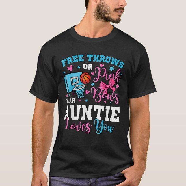 Camiseta Grátis ou Arcos Rosa A tia ama o gênero R (Frente)