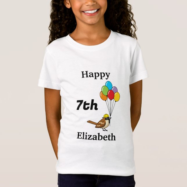 Camiseta Grátis Sparrow com Balões Aniversário | Personaliz (Frente)