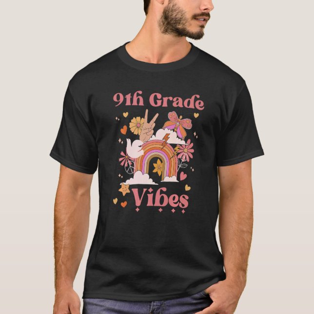 Camiseta Grau 9º Vibes Escola Groovy Retro Girl Boho Rain (Frente)