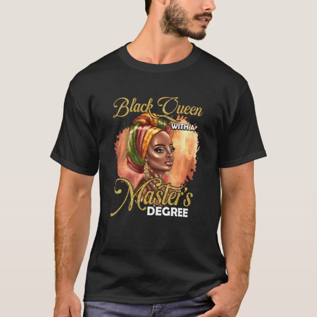 Camiseta Grau de Mestrados educados Melanina Black Queen G (Frente)