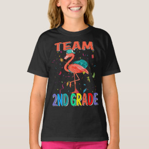 Camiseta Grau De segundo Da Equipe Flamingo De Volta À Esc