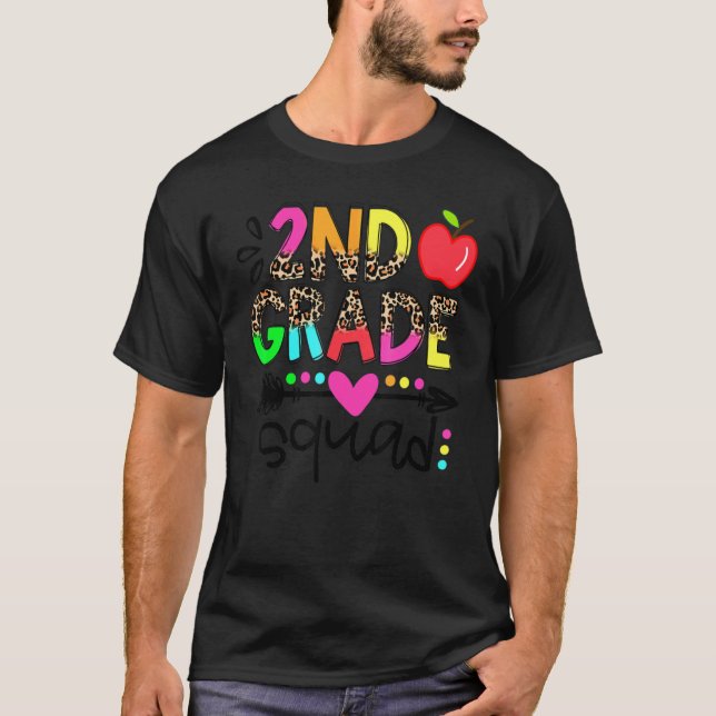 Camiseta Grau De segundo Da Equipe Quadrada De segundo De V (Frente)