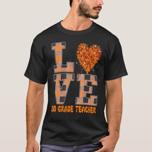Camiseta Grau de segundo do professor de educação em queda  (Frente)