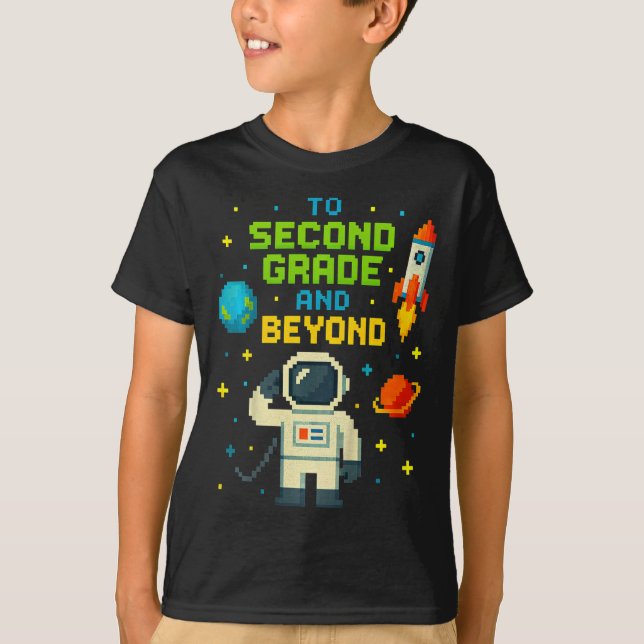 Camiseta Grau De segundo E Além Do Astronauta Boys Gamer Fi (Frente)