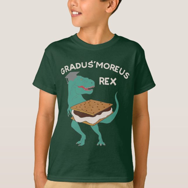 Camiseta Grau de S'mores de Dinossauro Engraçado da Graduaç (Frente)