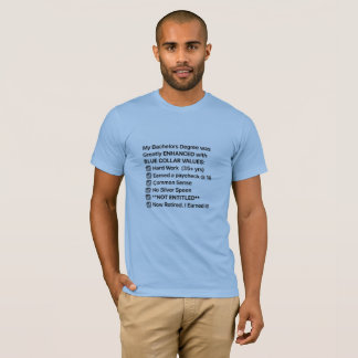 Camiseta Grau de solteiro com T-Shirt com Valores de Colar