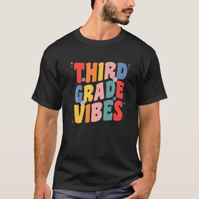 Camiseta Grau III Vibes Professora Groovy Retro 3º Grau V (Frente)