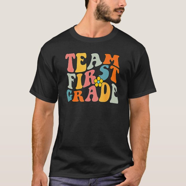 Camiseta Graus De 1 rua De Grama De 1º Grau De Groovy Wavy  (Frente)