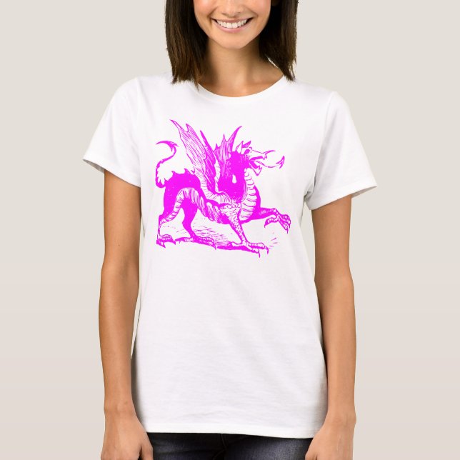 Camiseta Gravação de Dragões - Magenta (Frente)