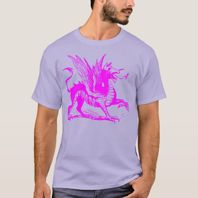 Camiseta Gravação de Dragões - Magenta (Frente)