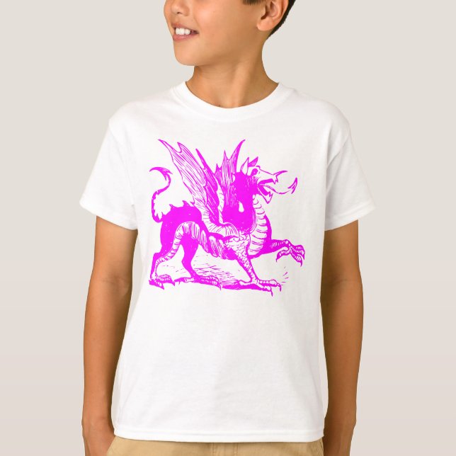 Camiseta Gravação de Dragões - Magenta (Frente)