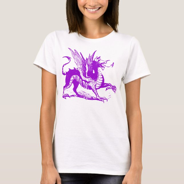 Camiseta Gravação de Dragões - Roxo (Frente)