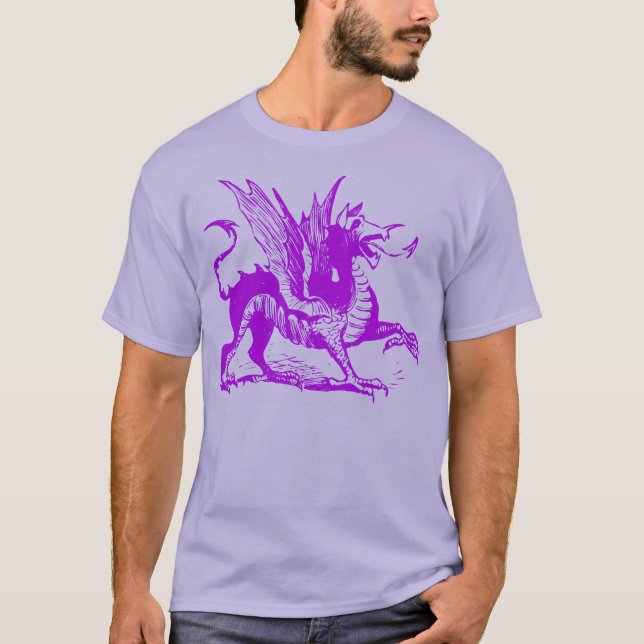 Camiseta Gravação de Dragões - Roxo (Frente)