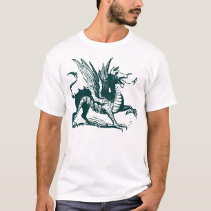 Camiseta Gravação de Dragões - Verde Escuro