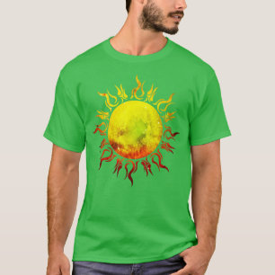 Camiseta Gravação do Universo de Tatuagem Tribal Sun