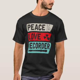 Camiseta Gravador de Instrumentos Musicais Peace Love Fl