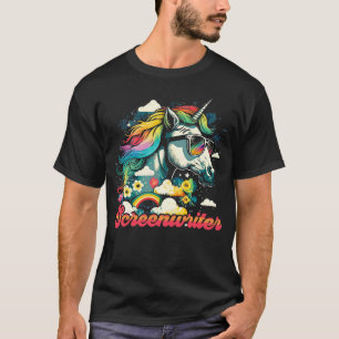 Camiseta Gravador de Tela do Rainbow Unicorn