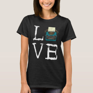 Camiseta Gravador Máquina de Escrever Livro de Escrevendo d