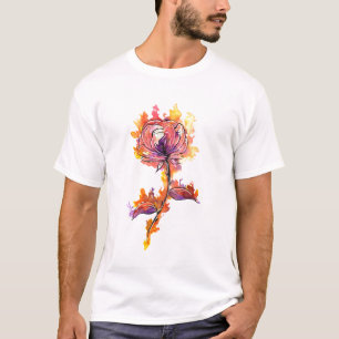 Camiseta Gravando a tatuagem de Rosa