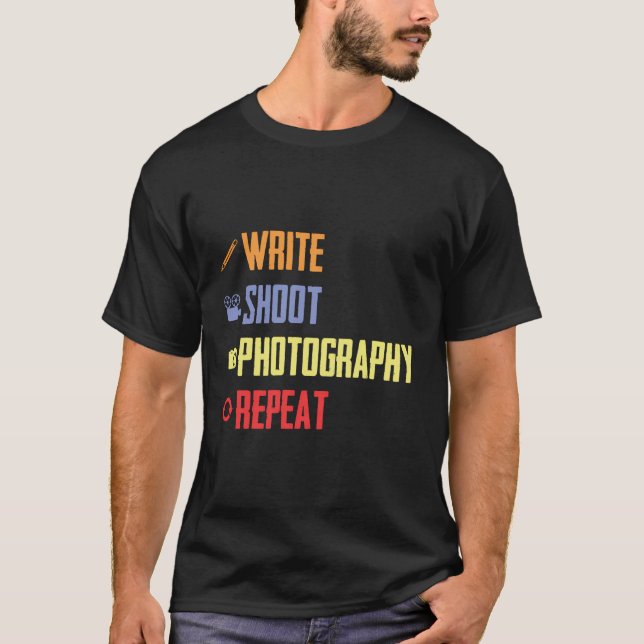 Camiseta Gravar Fotografia Repetir Câmera Fotógrafo (Frente)